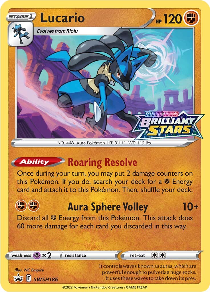 Lucario (SWSH186) (Prerelease Promo) [Sword & Shield: Black Star Promos] - Trinity Hobby