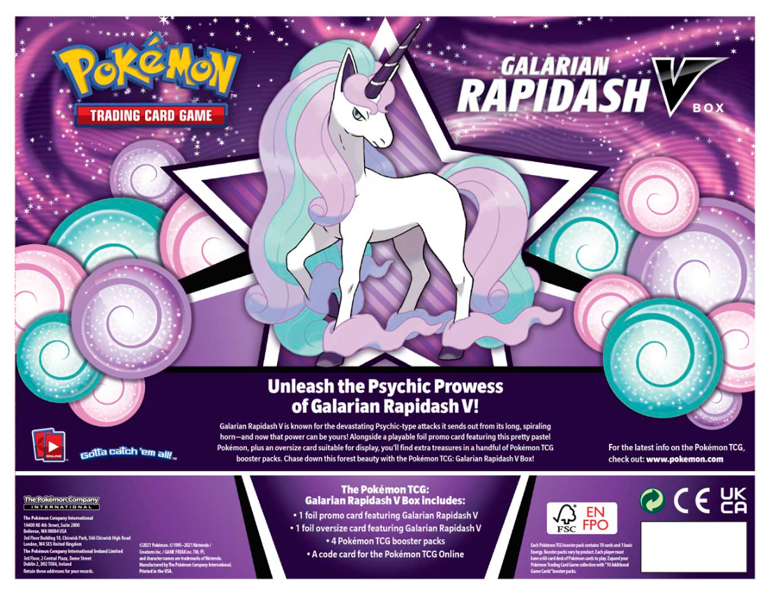 Sword & Shield: Battle Styles - Galarian Rapidash V Box - Trinity Hobby