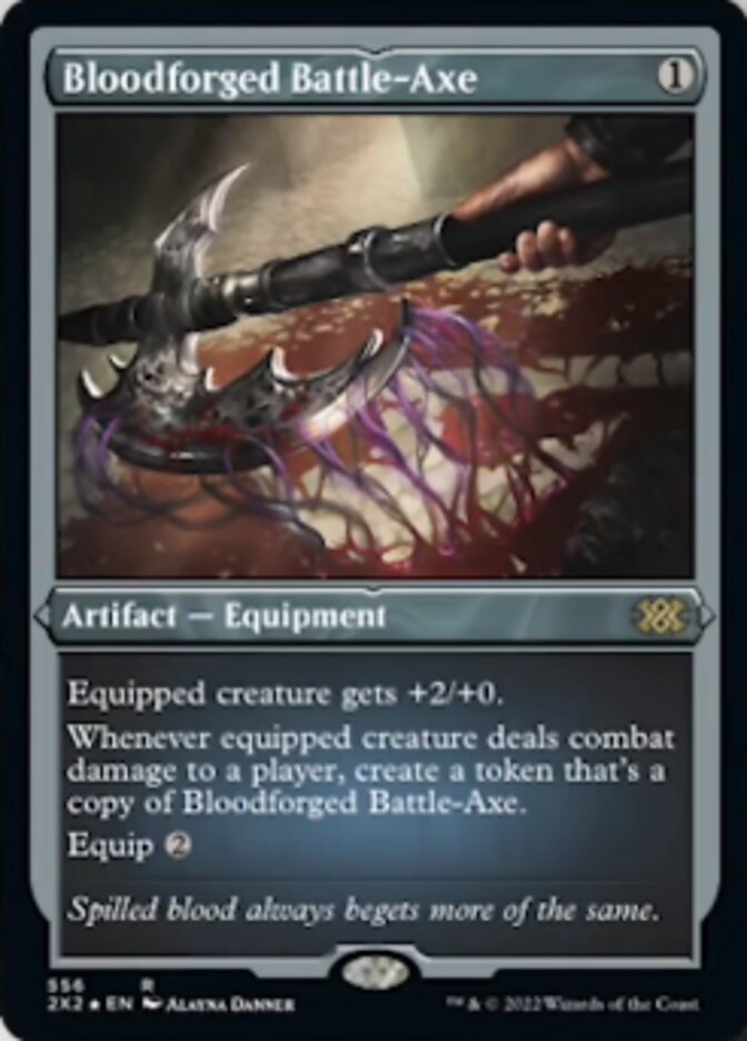 Bloodforged Battle-Axe (Foil Etched) [Double Masters 2022] - Trinity Hobby