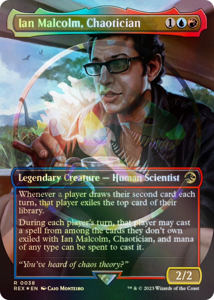 Ian Malcolm, Chaotician (Emblem) (Borderless) [Jurassic World Collection Tokens] - Trinity Hobby