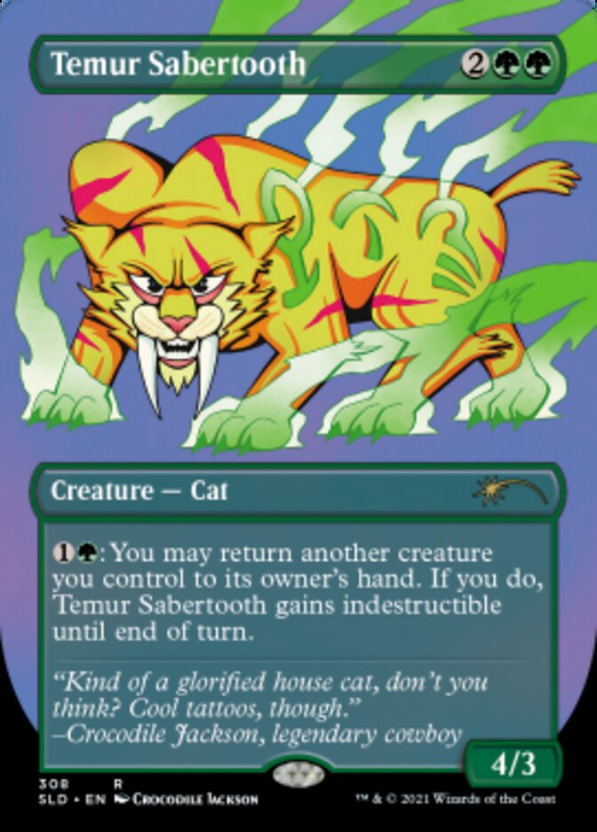 Temur Sabertooth (Borderless) (Foil Etched) [Secret Lair Drop Series] - Trinity Hobby