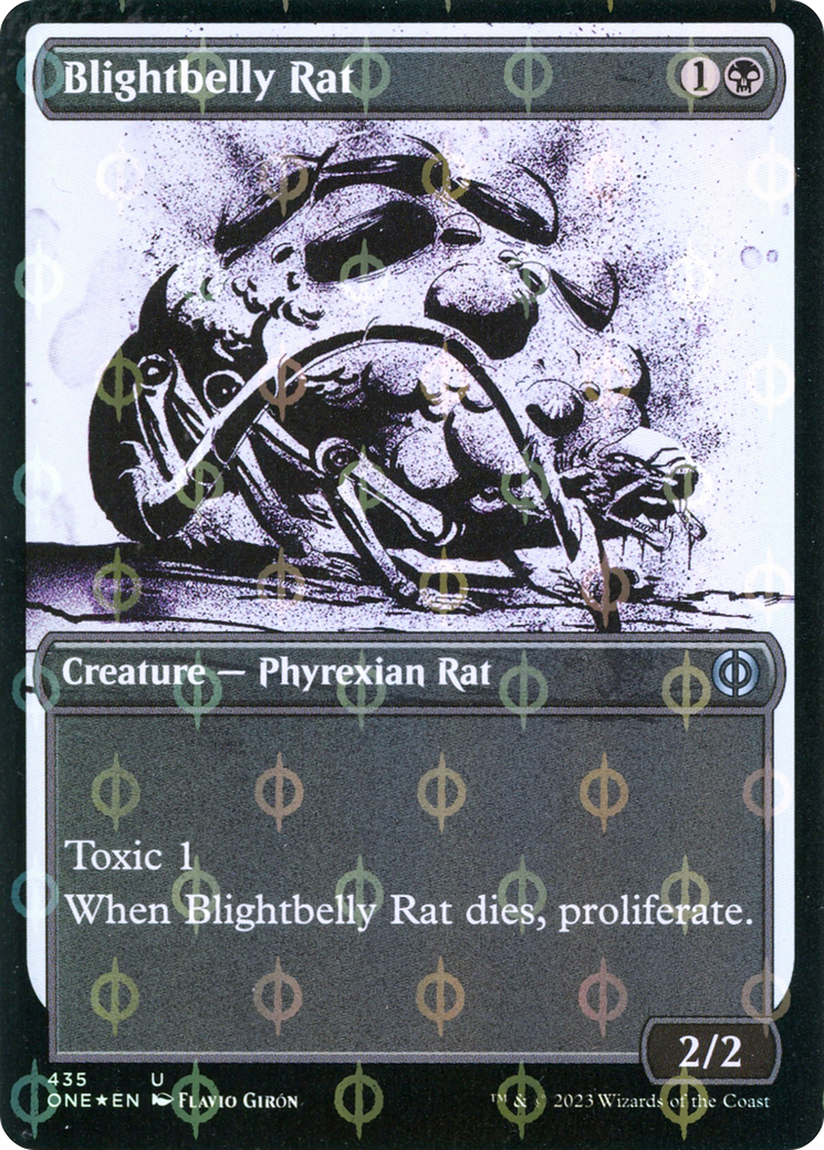 Blightbelly Rat (Showcase Ichor Step-and-Compleat Foil) [Phyrexia: All Will Be One] - Trinity Hobby