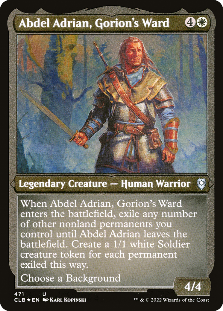 Abdel Adrian, Gorion's Ward (Foil Etched)  [Foil]  (CLB-471) - [Commander Legends: Battle for Baldur's Gate] - Trinity Hobby