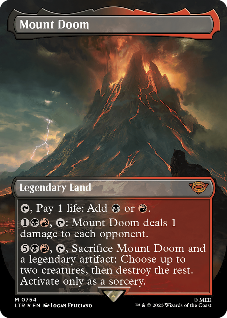 Mount Doom (Borderless) (Surge Foil) [The Lord of the Rings: Tales of Middle-Earth] - Trinity Hobby