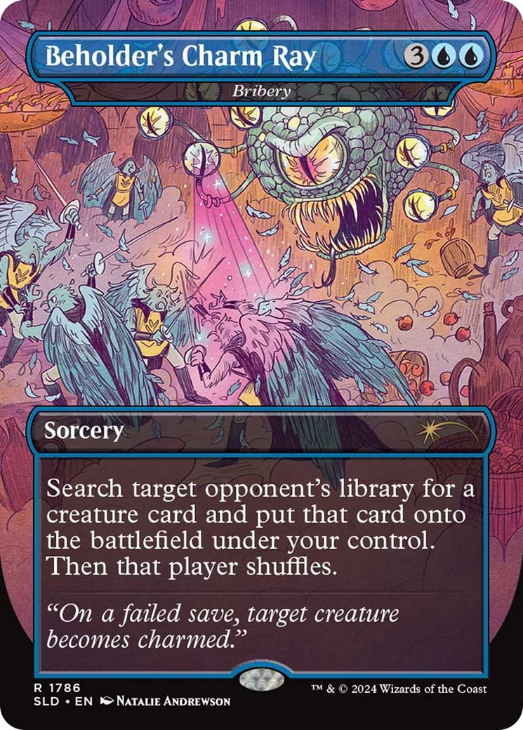 Bribery  [Foil]  (SLD-1786) - [Secret Lair Drop] / Beholder's Charm Ray (Borderless) - Trinity Hobby