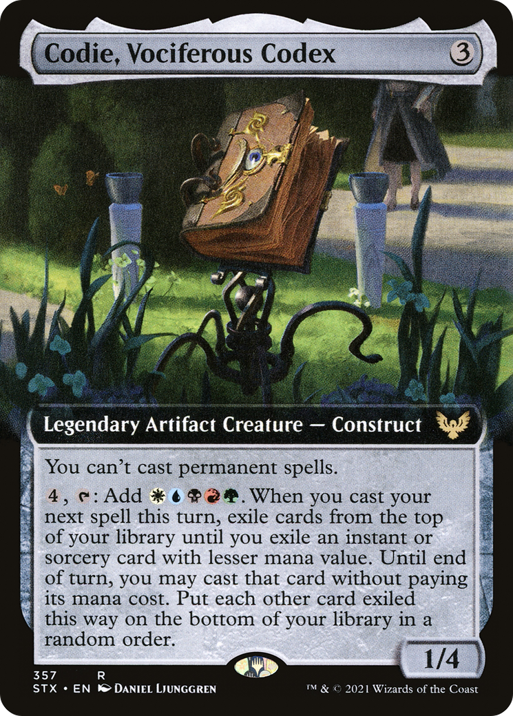 Codie, Vociferous Codex (Extended Art) [Strixhaven: School of Mages] - Trinity Hobby