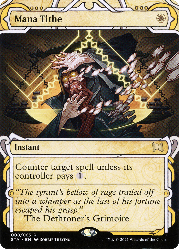 Mana Tithe [Etched Foil]  (STA-008) - [Strixhaven Mystical Archive]: (Showcase) (Borderless) - Trinity Hobby