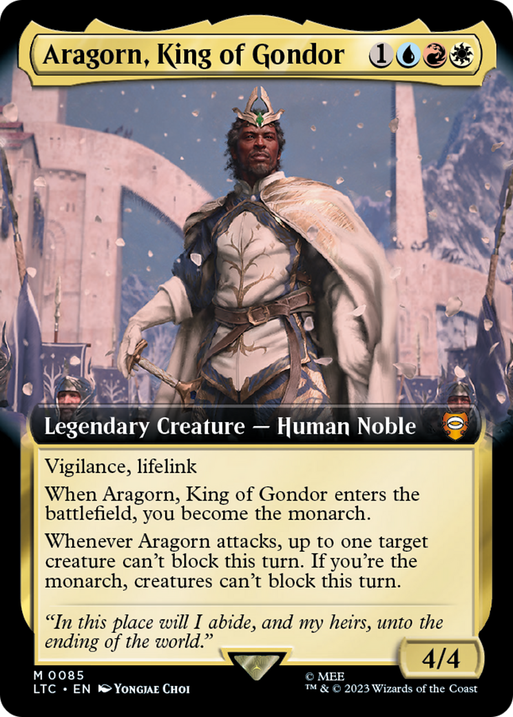 Aragorn, King of Gondor (Extended Art) [The Lord of the Rings: Tales of Middle-Earth Commander] - Trinity Hobby