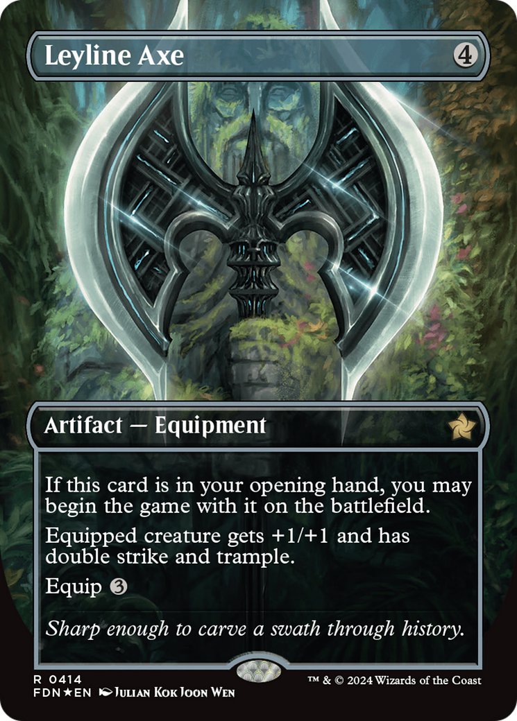 Leyline Axe (Borderless) (Mana Foil) [Foundations] - Trinity Hobby