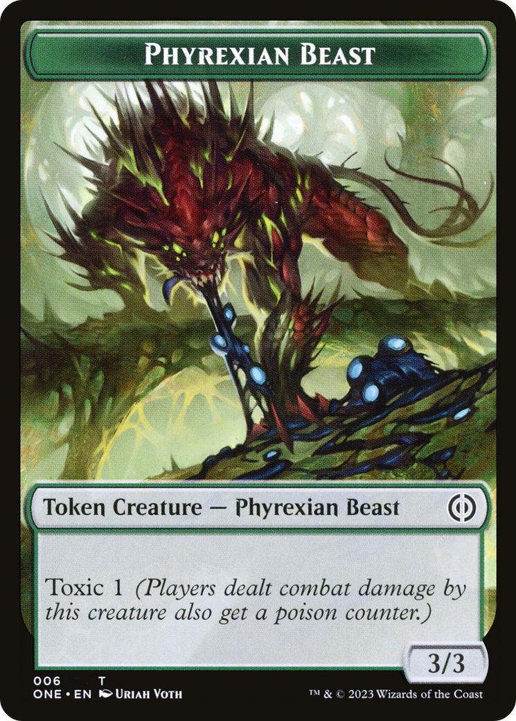 Phyrexian Goblin // Phyrexian Beast Double-Sided Token [Phyrexia: All Will Be One Tokens] - Trinity Hobby