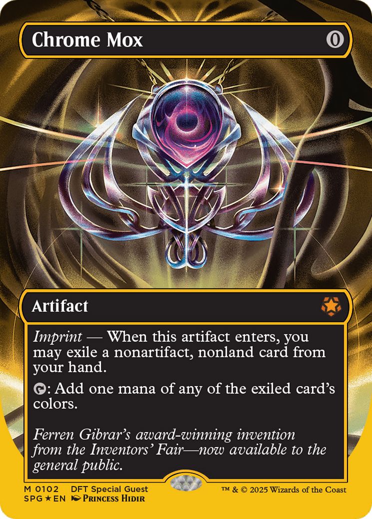 Chrome Mox (Borderless) (First-Place Foil) [Aetherdrift Special Guests] - Trinity Hobby