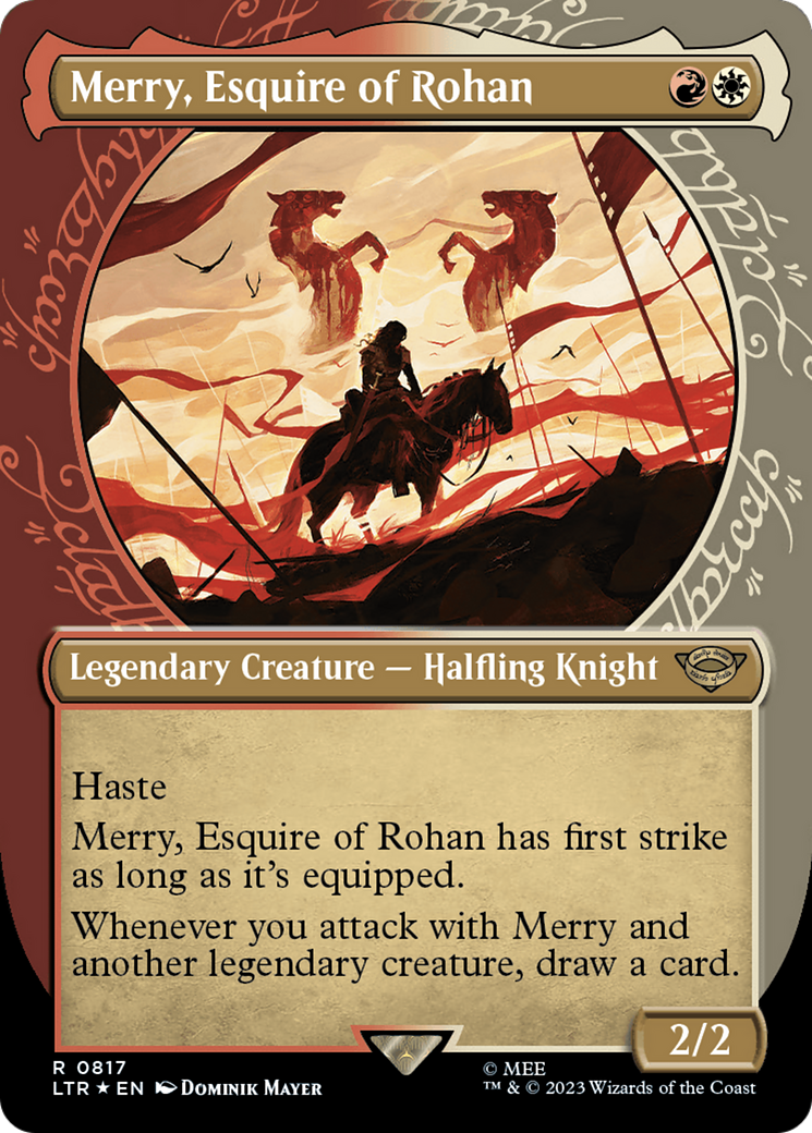 Merry, Esquire of Rohan (Showcase) (Surge Foil) [The Lord of the Rings: Tales of Middle-Earth] - Trinity Hobby