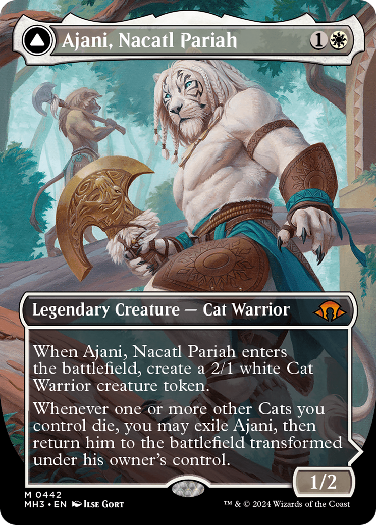 Ajani, Nacatl Pariah // Ajani, Nacatl Avenger (Borderless) [Modern Horizons 3] - Trinity Hobby