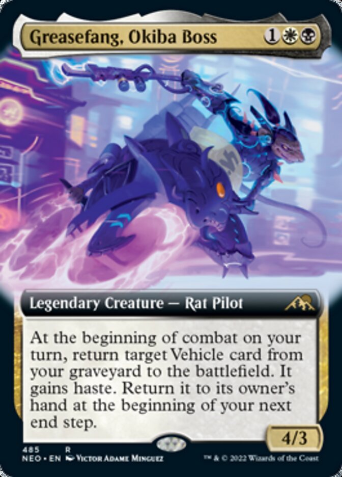 Greasefang, Okiba Boss (Extended Art) [Kamigawa: Neon Dynasty] - Trinity Hobby