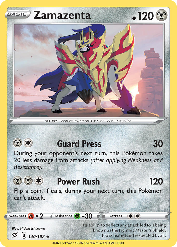 Zamazenta (140/192) (Cracked Ice Holo) (Theme Deck Exclusive) [Sword & Shield: Rebel Clash] - Trinity Hobby