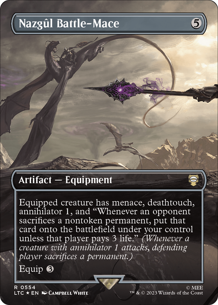 Nazgul Battle-Mace (Borderless) (Surge Foil) [The Lord of the Rings: Tales of Middle-Earth Commander] - Trinity Hobby