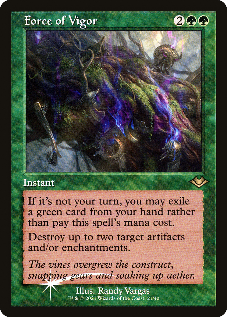 Force of Vigor [Etched Foil]  (MH1-021) - [Modern Horizons 1 Timeshifts] - Trinity Hobby