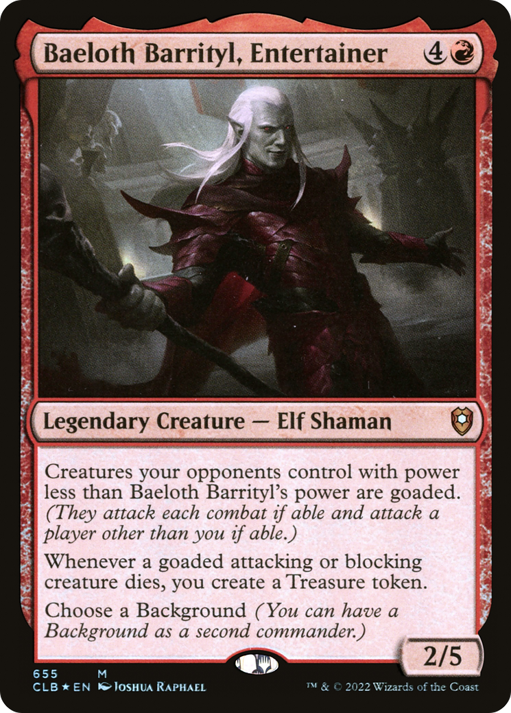 Baeloth Barrityl, Entertainer [Commander Legends: Battle for Baldur's Gate] - Trinity Hobby