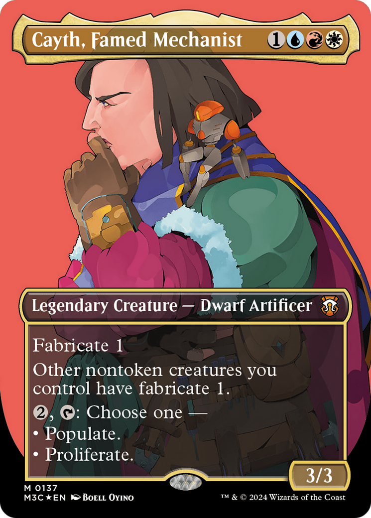 Cayth, Famed Mechanist (Borderless) (Ripple Foil) [Modern Horizons 3 Commander] - Trinity Hobby