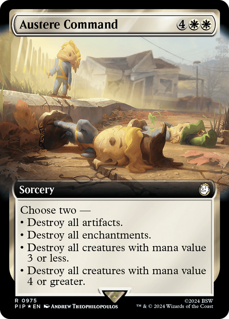 Austere Command (Extended Art) (Surge Foil) [Fallout] - Trinity Hobby