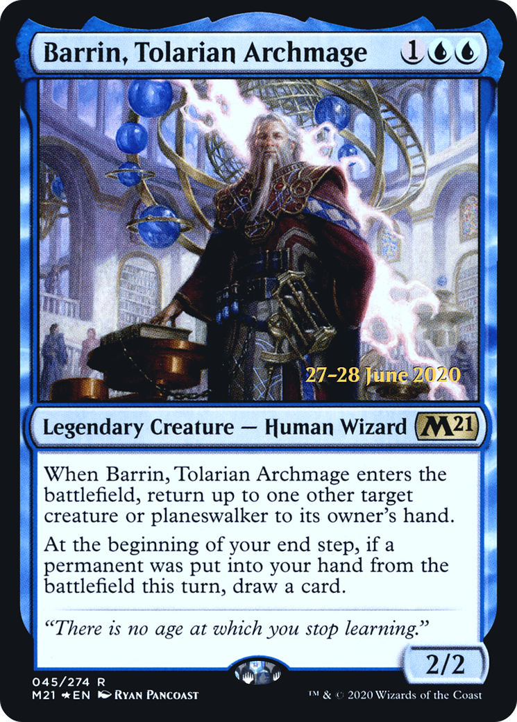 Barrin, Tolarian Archmage [Core Set 2021 Prerelease Promos] - Trinity Hobby