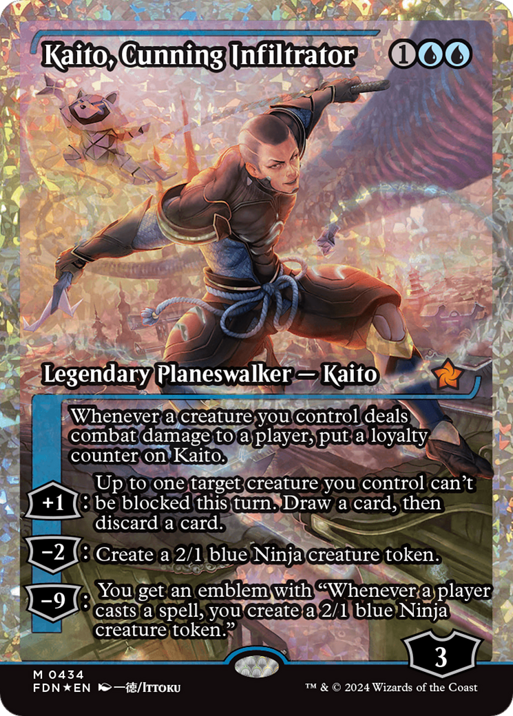 Kaito, Cunning Infiltrator (Showcase) (Frature Foil) [Foundations] - Trinity Hobby