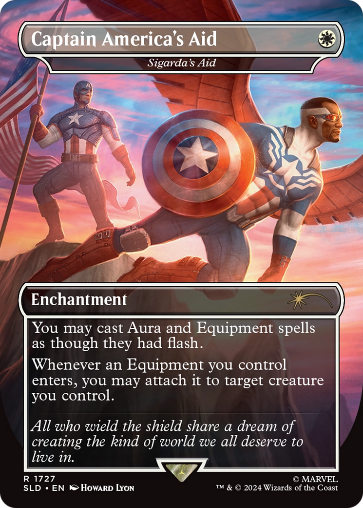 Sigarda's Aid  [Foil]  (SLD-1727) - [Secret Lair Drop] / Captain America's Aid (Borderless) - Trinity Hobby