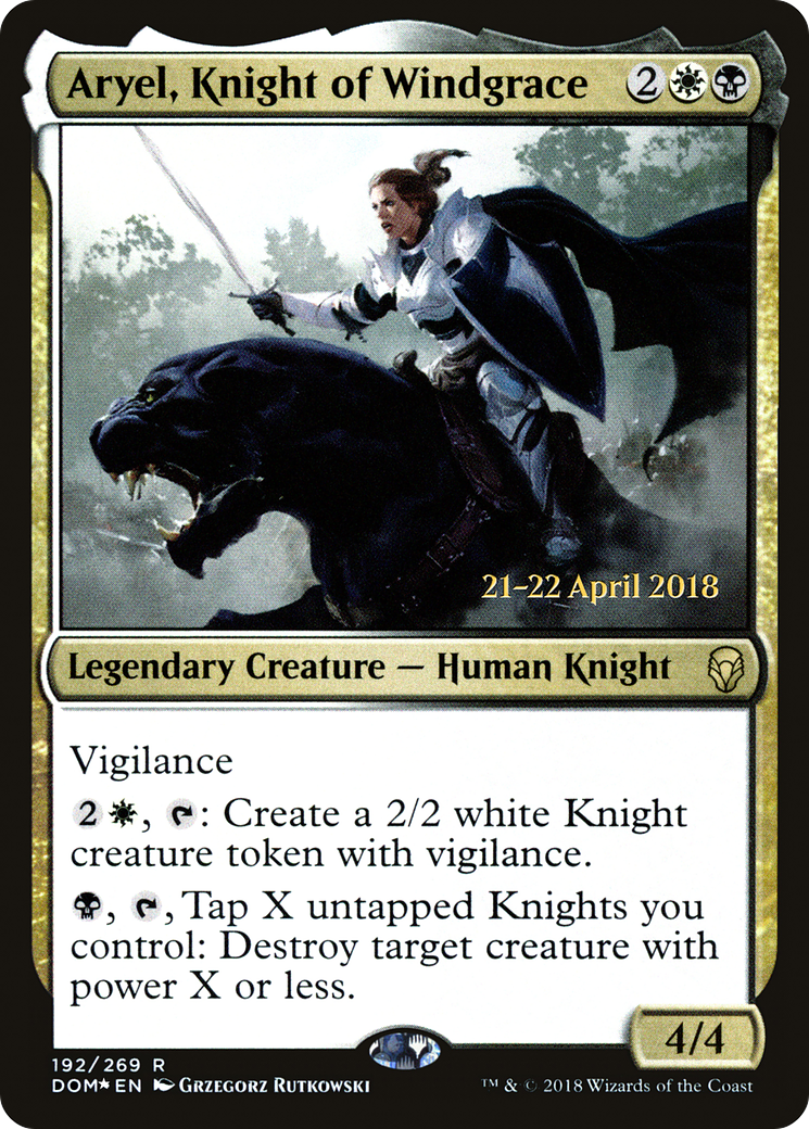 Aryel, Knight of Windgrace [Dominaria Prerelease Promos] - Trinity Hobby