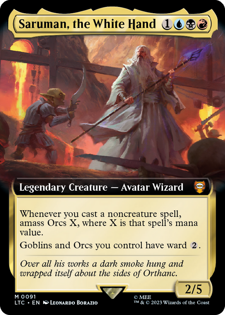 Saruman, the White Hand (Extended Art) [The Lord of the Rings: Tales of Middle-Earth Commander] - Trinity Hobby