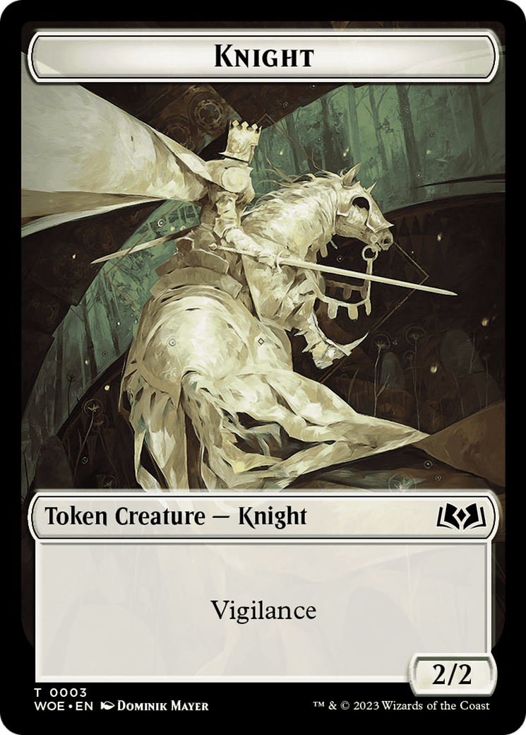 Knight // Food (0012) Double-Sided Token [Wilds of Eldraine Tokens] - Trinity Hobby