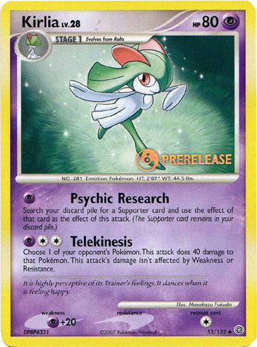Kirlia (53/132) (Prerelease Promo) [Diamond & Pearl: Black Star Promos] - Trinity Hobby