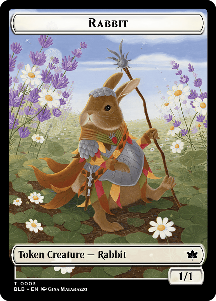Agate Instigator // Rabbit Double-Sided Token [Bloomburrow Commander Tokens] - Trinity Hobby