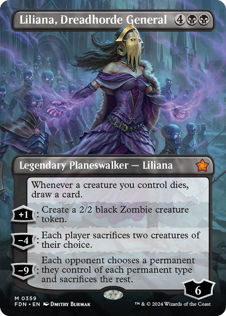 Liliana, Dreadhorde General (Borderless) [Foundations] - Trinity Hobby
