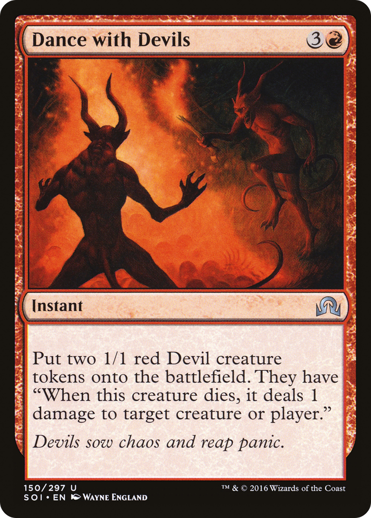 Magic: The Gathering Dance with Devils Shadows over Innistrad MTG single card featuring demonic artwork and dark fantasy design.