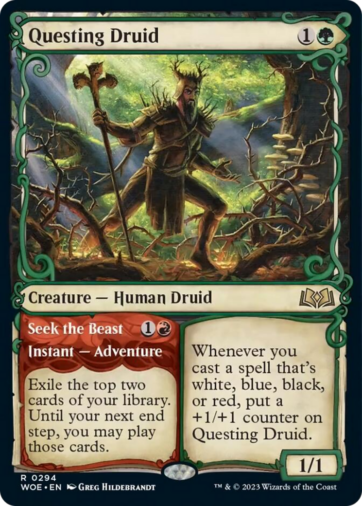 Questing Druid // Seek the Beast (Showcase) [Wilds of Eldraine] - Trinity Hobby