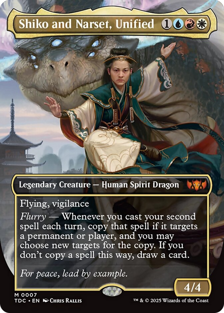 Shiko and Narset, Unified (Borderless) [Tarkir: Dragonstorm Commander] - Trinity Hobby