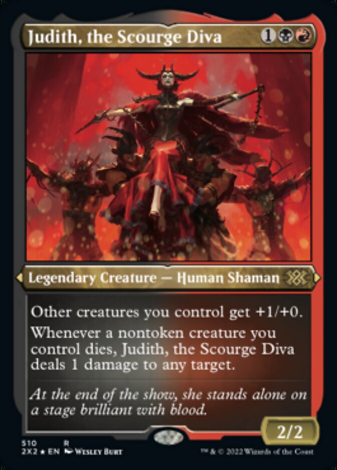 Judith, the Scourge Diva (Foil Etched) [Double Masters 2022] - Trinity Hobby