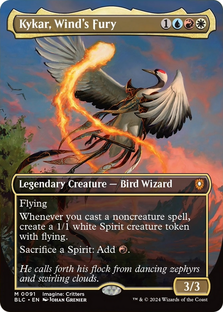 Kykar, Wind's Fury (Borderless) [Bloomburrow Commander] - Trinity Hobby