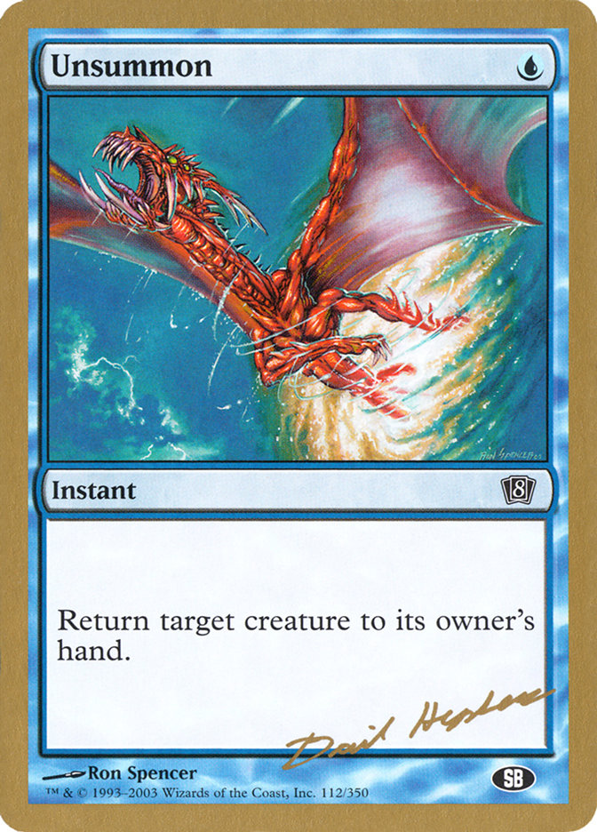 Unsummon (Dave Humpherys) (SB) [World Championship Decks 2003] - Trinity Hobby