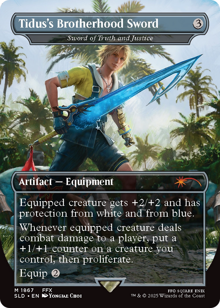 Sword of Truth and Justice  [Foil]  (SLD-1867) - [Secret Lair Drop] / Tidus's Brotherhood Sword (Borderless) - Trinity Hobby