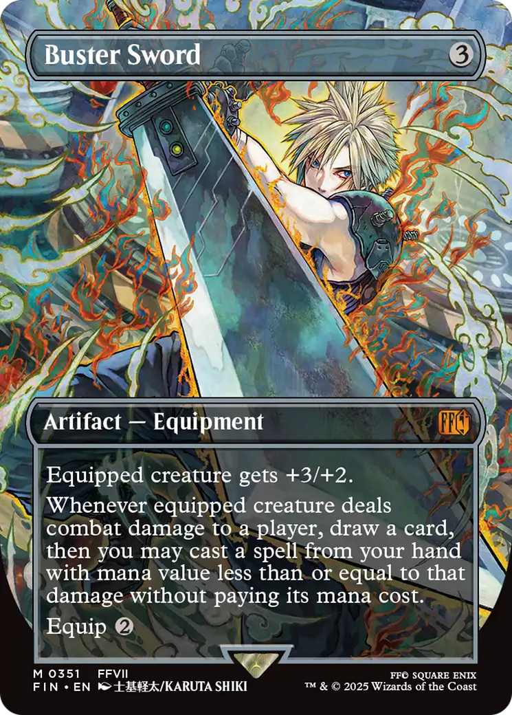 Buster Sword  [Foil]  (FIN-351) - [FINAL FANTASY] (Borderless) - Trinity Hobby