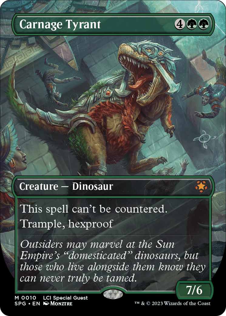 Carnage Tyrant (Borderless) [The Lost Caverns of Ixalan Special Guests] - Trinity Hobby