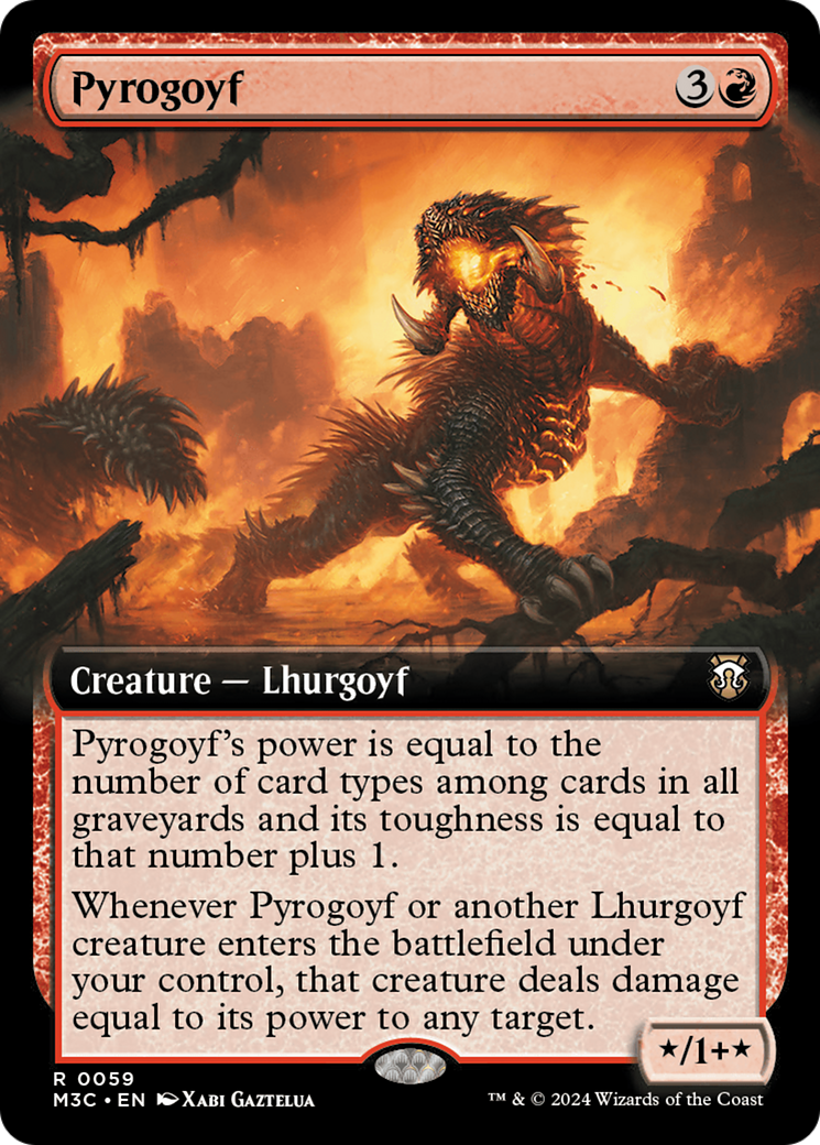 Pyrogoyf (Extended Art) [Modern Horizons 3 Commander] - Trinity Hobby