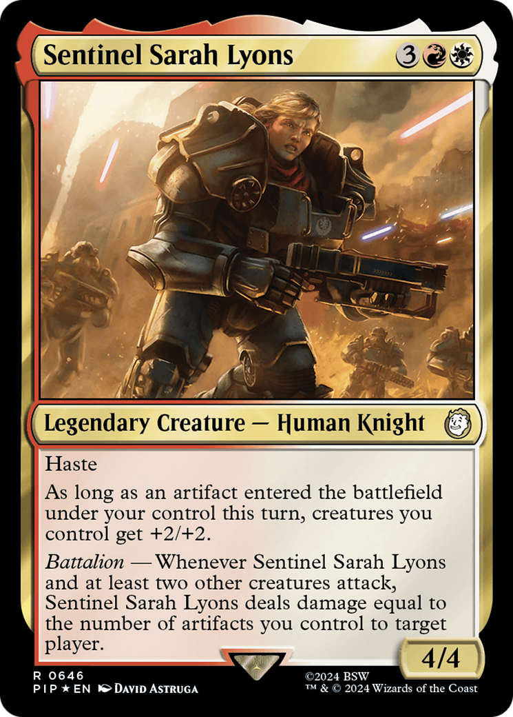 Sentinel Sarah Lyons (Surge Foil) [Fallout] - Trinity Hobby