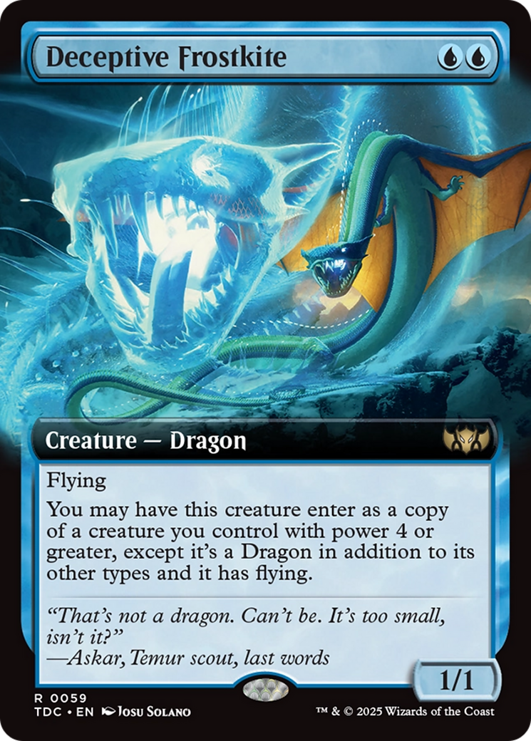 Deceptive Frostkite (Extended Art) (TDC-059) - [Commander: Tarkir: Dragonstorm] - Trinity Hobby