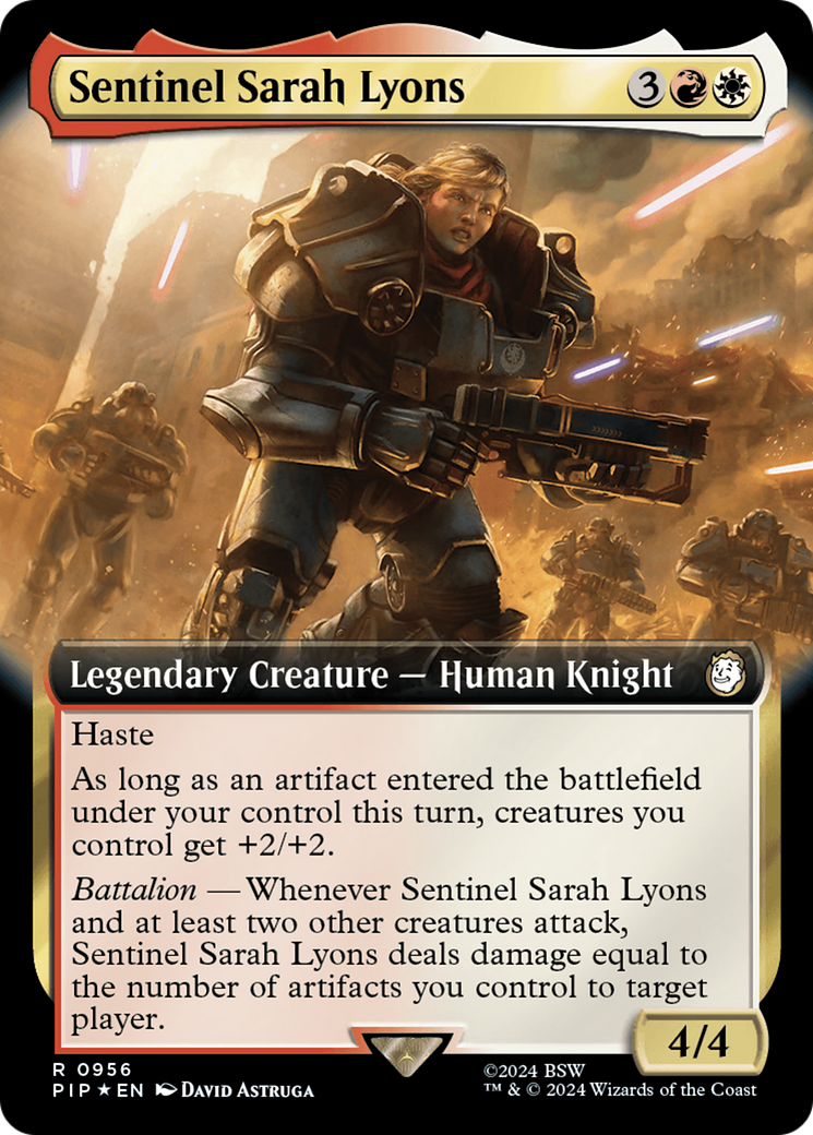 Sentinel Sarah Lyons (Extended Art) (Surge Foil) [Fallout] - Trinity Hobby