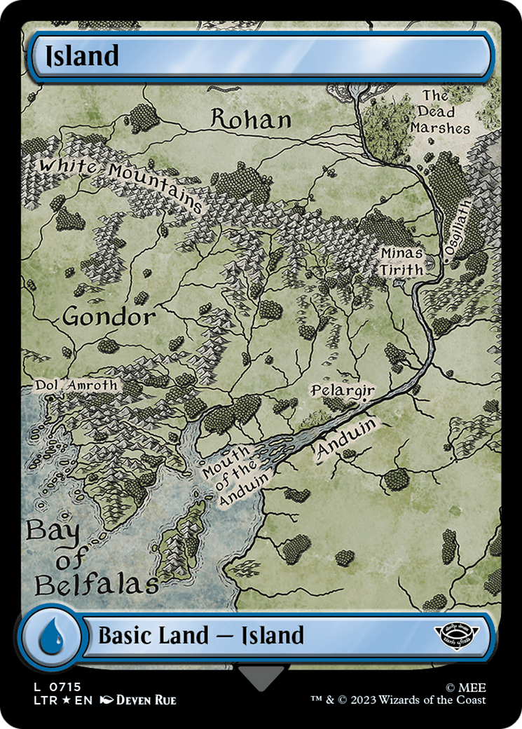 Island (0715) (Surge Foil) [The Lord of the Rings: Tales of Middle-Earth] - Trinity Hobby