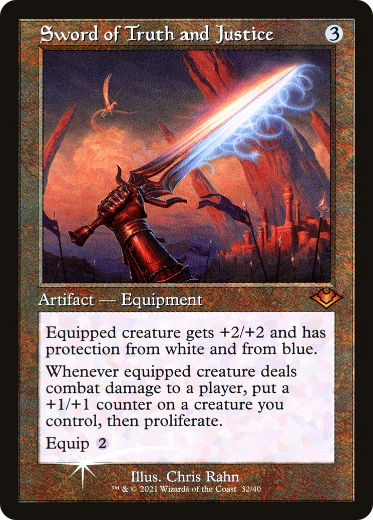 Sword of Truth and Justice [Etched Foil]  (MH1-032) - [Modern Horizons 1 Timeshifts] - Trinity Hobby
