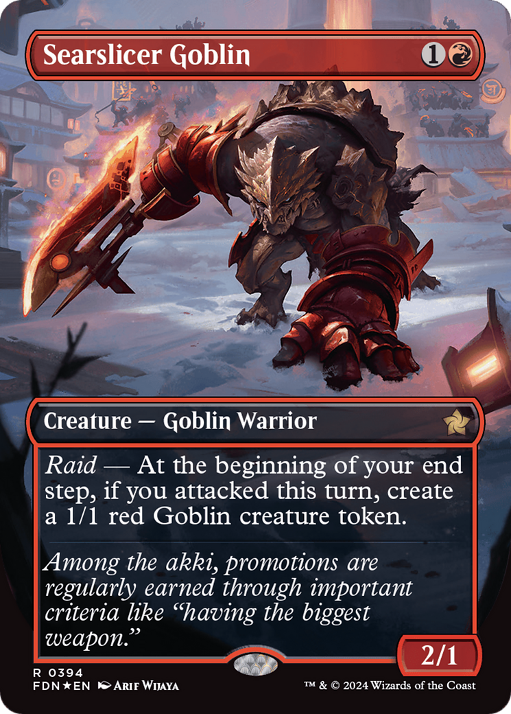 Searslicer Goblin (Borderless) (Mana Foil) [Foundations] - Trinity Hobby