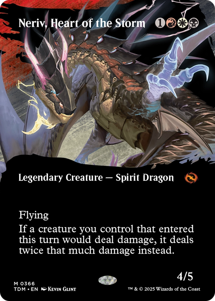 Neriv, Heart of the Storm  (TDM-366) - [Tarkir: Dragonstorm]: (Showcase) (Borderless) - Trinity Hobby